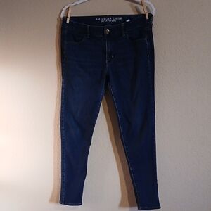 American Eagle Outfitters Women's Dark Blue Skinny Jeans